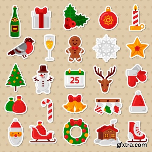 New Year label Christmas sticker discount sale EPS 25