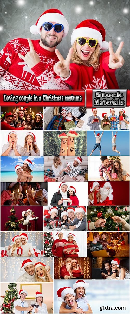 Loving couple in a Christmas costume New Year family holiday 25 HQ Jpeg