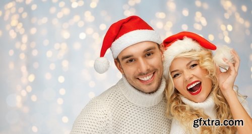 Loving couple in a Christmas costume New Year family holiday 25 HQ Jpeg