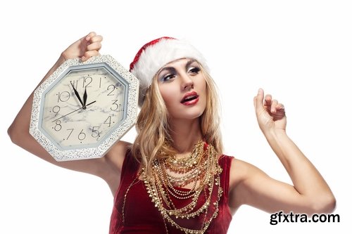 Woman dressed in a festive new year christmas holiday Snow Maiden 2-25 HQ Jpeg