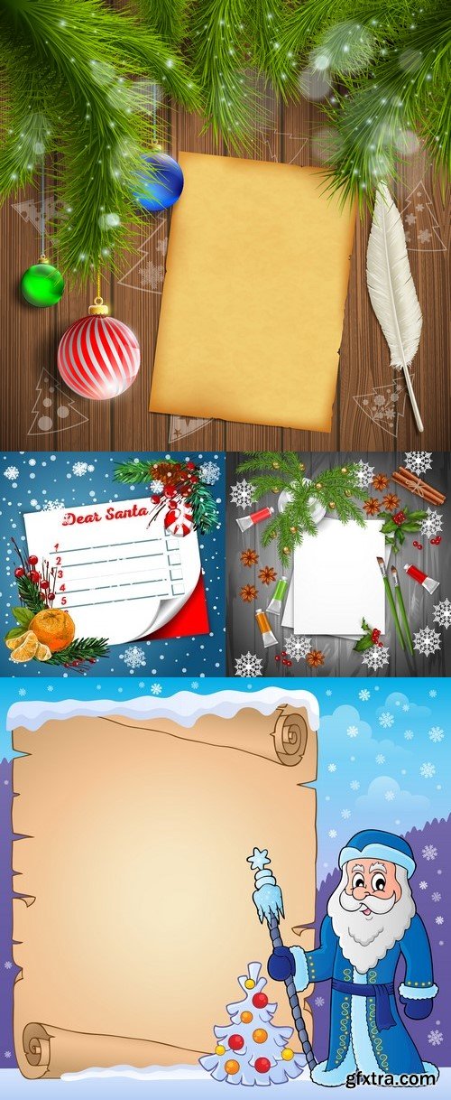 Vectors - Christmas Letters Backgrounds