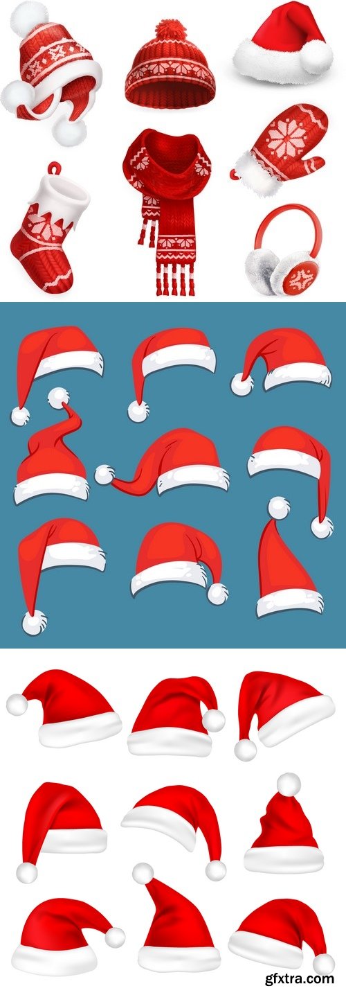 Vectors - Different Santa Hats Mix 3