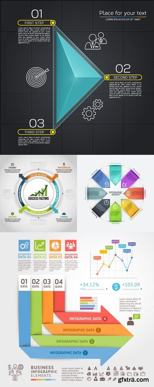 Vectors - Arrows Infographics Backgrounds 51