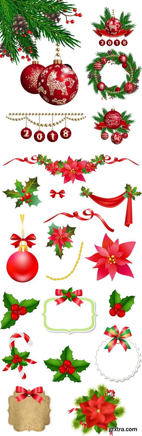 Vectors - Christmas Decoration Elements Set