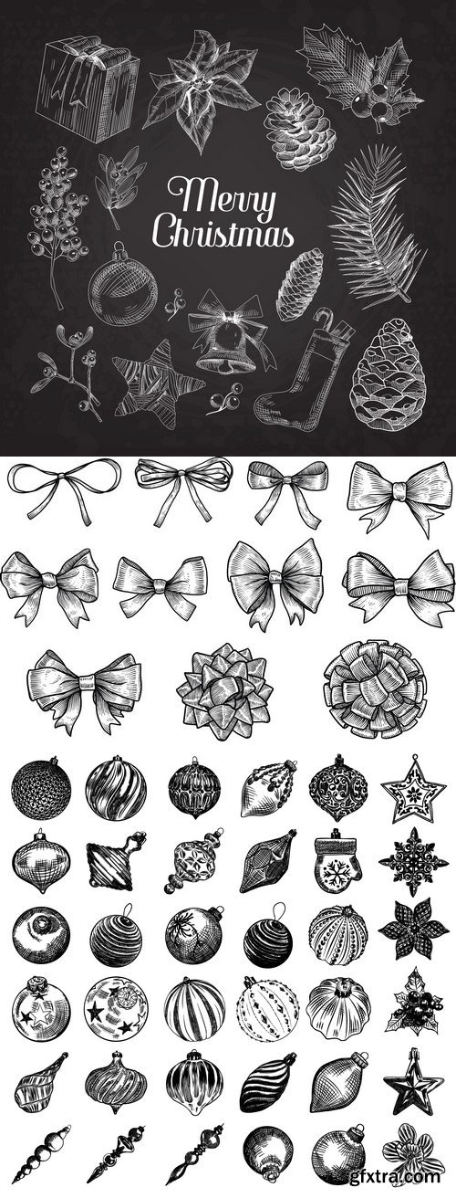 Vectors - Sketch Christmas Elements 3