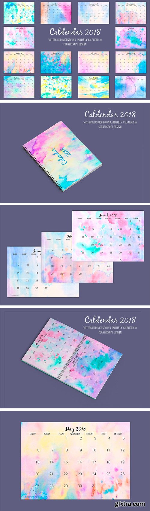 CM - 2018 Calendar Monthly Watercolor 2038803