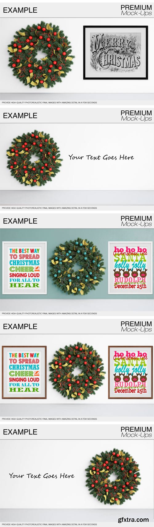 CM - Christmas Wall and Frames Mockup Set 2054922