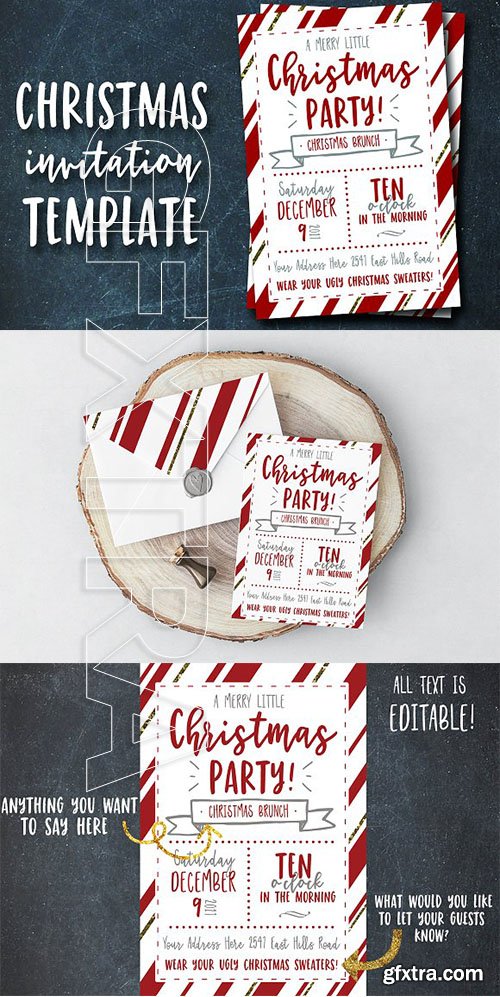 CreativeMarket - Christmas Party Invitation Template 2098016