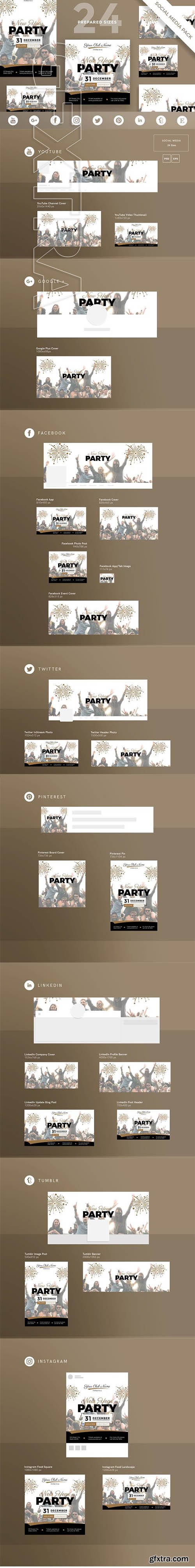 CreativeMarket - Social Media Pack New Year Party 2095212