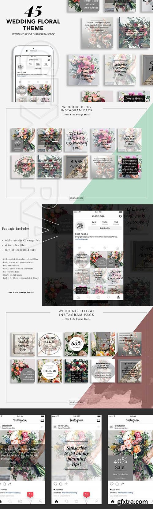 CreativeMarket - 45 Wedding Blogger Instagram Pack 2090834