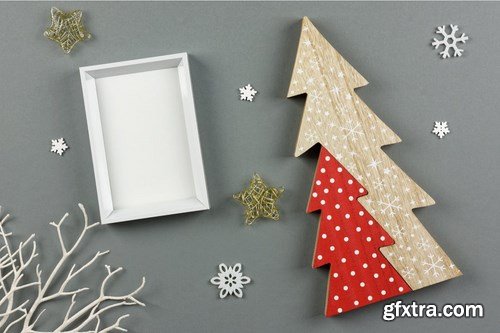 Christmas White Picture Frame Mockup