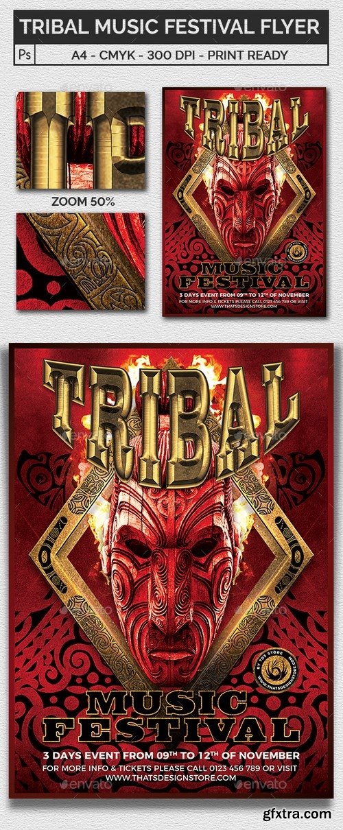 GraphicRiver - Tribal Music Festival Flyer Template 5396732