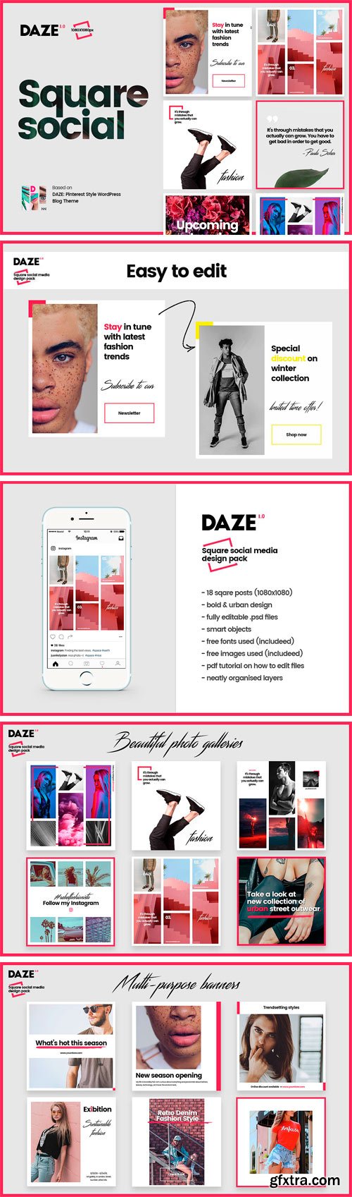 CM - DAZE Edgy Social Media Templates 2052844