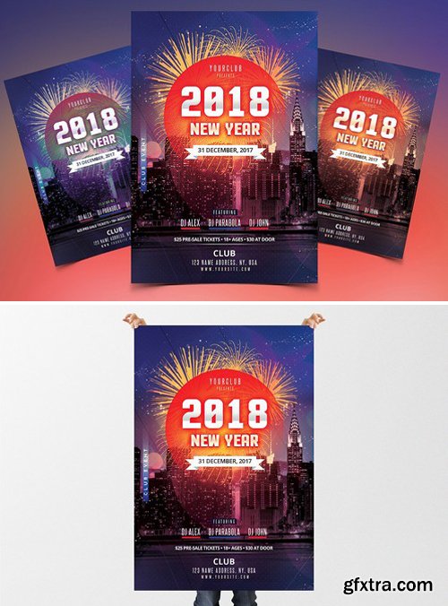 CM - 2018 NEW YEAR - Flyer Template 2040277