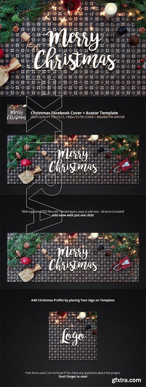 CreativeMarket - Christmas Facebook Cover + Profile 2098067