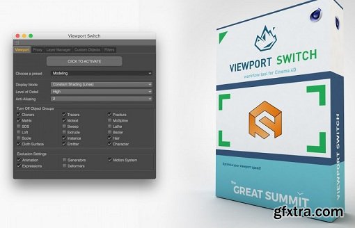 Thegreatsummit ViewportSwitch v1.0 Plugin for Cinema 4D