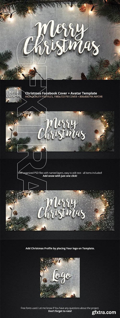 CreativeMarket - Christmas Facebook Cover + Profile 2098070