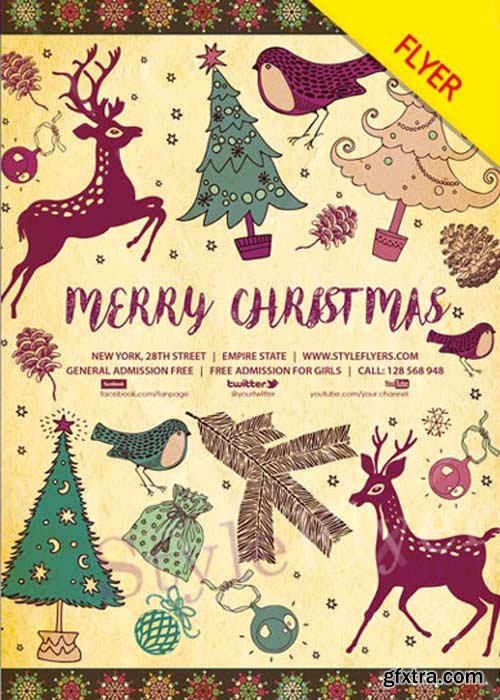 Merry Christmas V45 2017 Flyer PSD Template