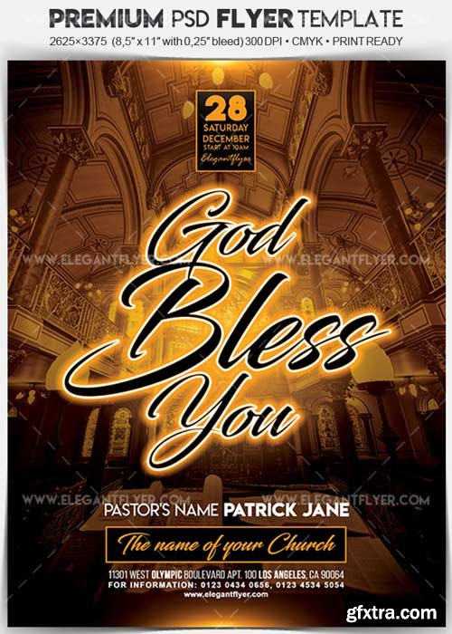 God Bless You V1 Flyer PSD Template + Facebook Cover