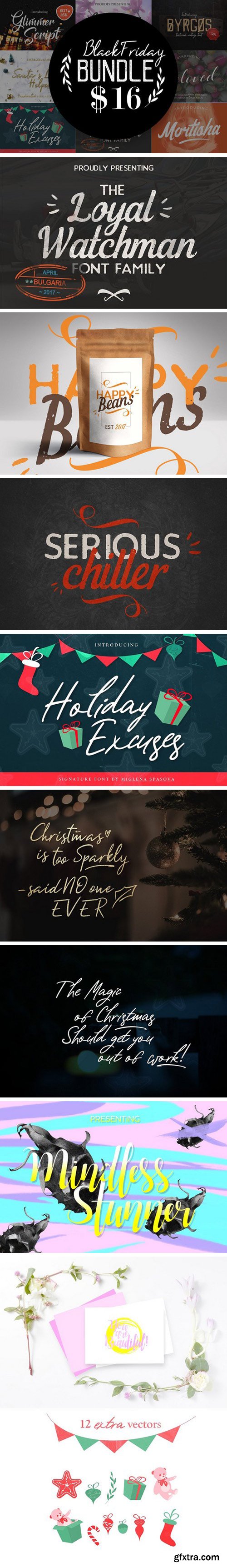 CM - 10 Fonts Black Friday Bundle 2086797