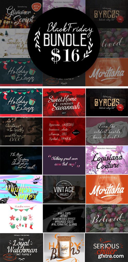 CM - 10 Fonts Black Friday Bundle 2086797