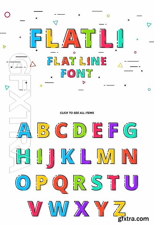 CM - Flatli - Flat Line Vector Font 2002939