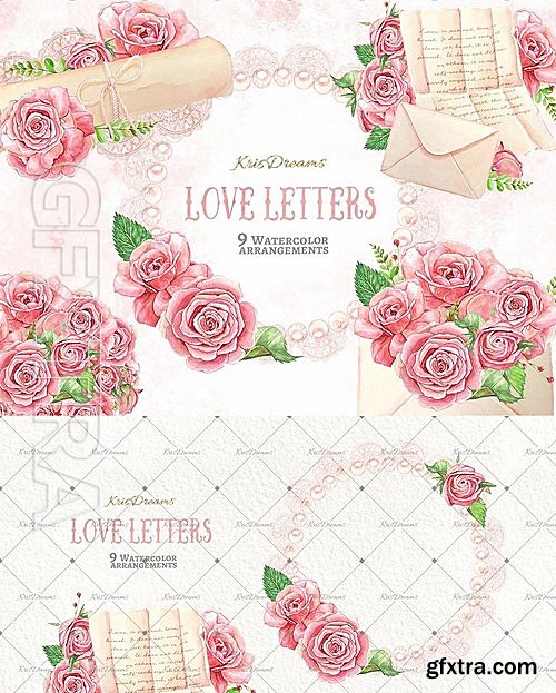 CM - Love Letter Watercolor Clipart 2075253