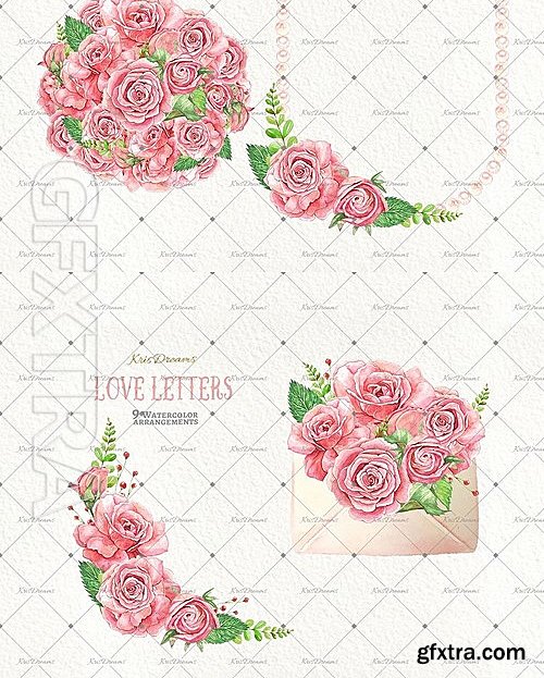 CM - Love Letter Watercolor Clipart 2075253