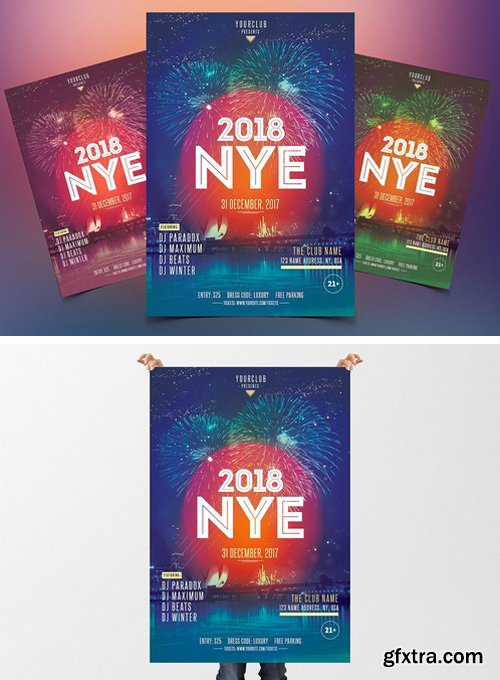 CM - 2018 NYE Eve - PSD Flyer Template 2042722