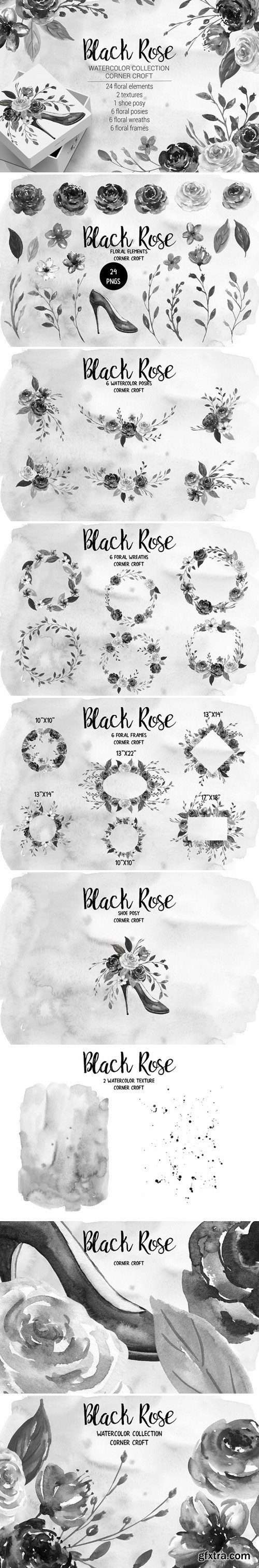 CM - Watercolor Black Rose Collection 2043233