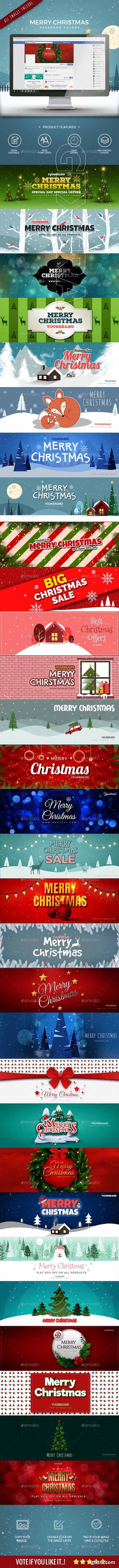 GraphicRiver - 30 Christmas Facebook Covers 21021798