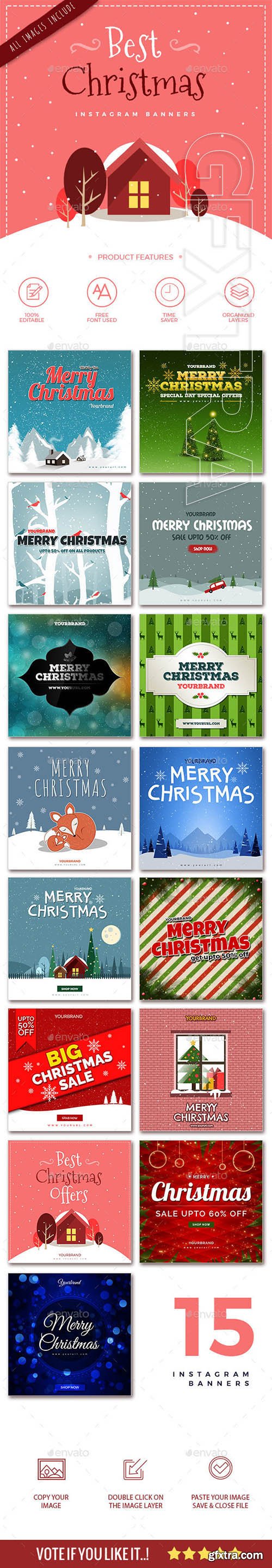 GraphicRiver - 15 Christmas Instagram Banners 21022559