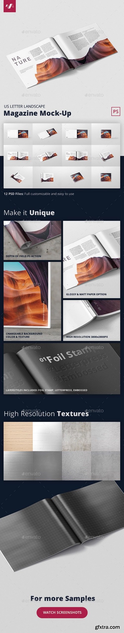 Graphicriver - Magazine Mockup - US Letter Landscape 19868230