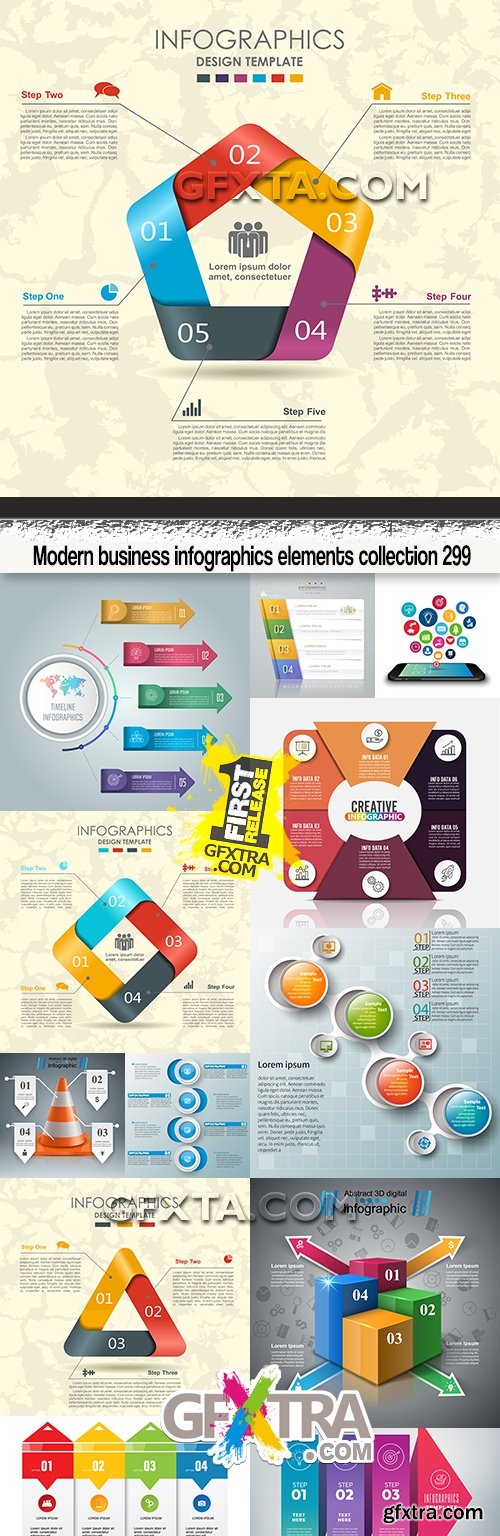 Modern business infographics elements collection 299