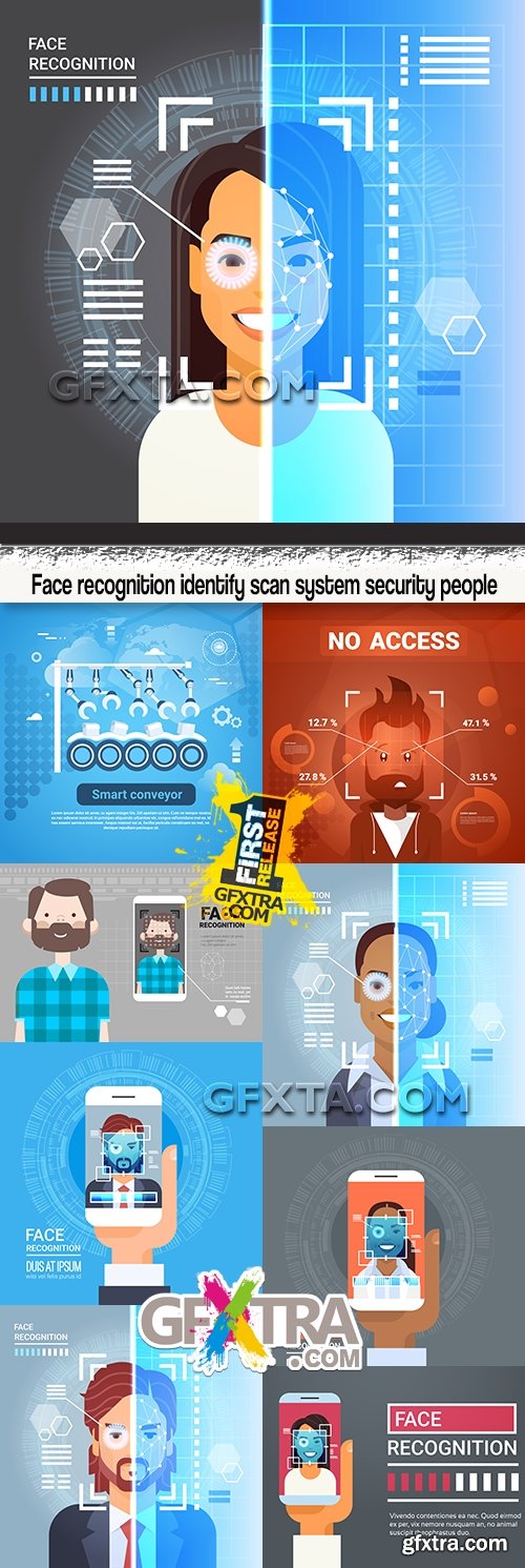 Face recognition identify scan system security people