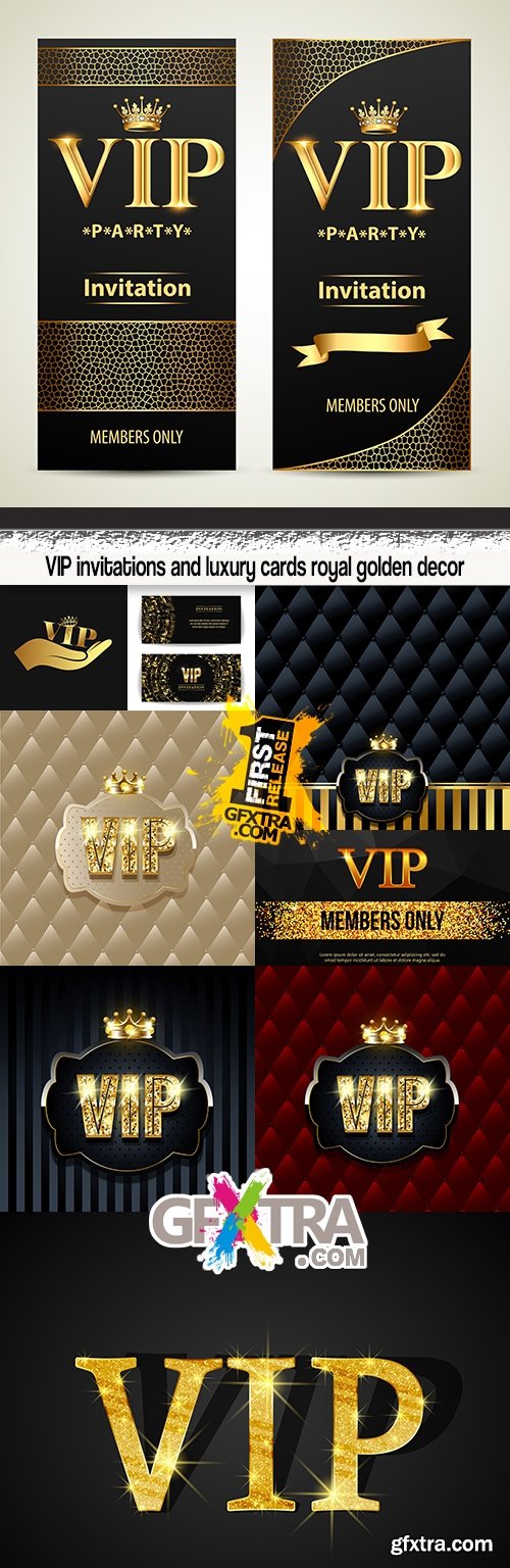 VIP invitations and luxury cards royal golden d?cor