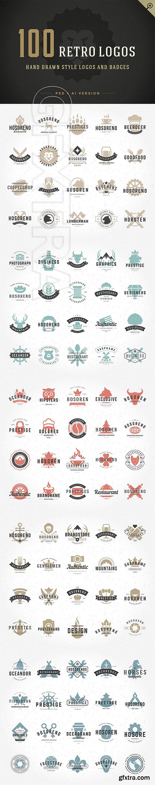 CreativeMarket - 1000 Logos and Badges Bundle 2095779