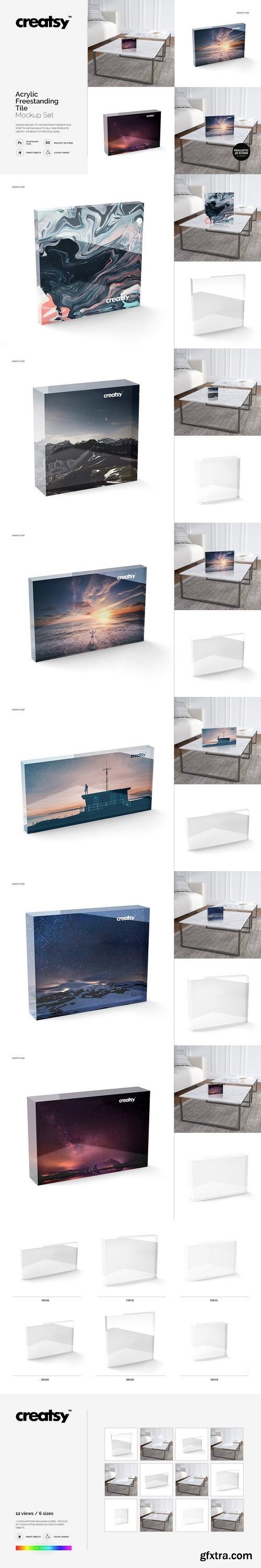 CM - Acrylic Freestanding Tile Mockup Set 1554349