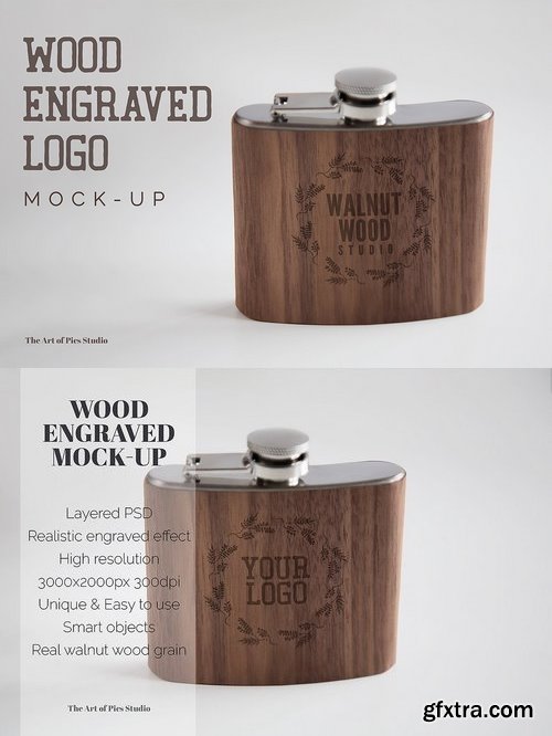 CM - Wood Engraved Logo Mock-up 1432372