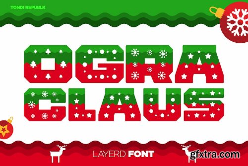 CreativeMarket Ogra Clause Layered Christmas Font 2068705