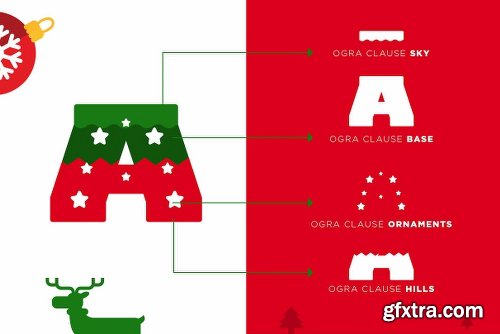 CreativeMarket Ogra Clause Layered Christmas Font 2068705