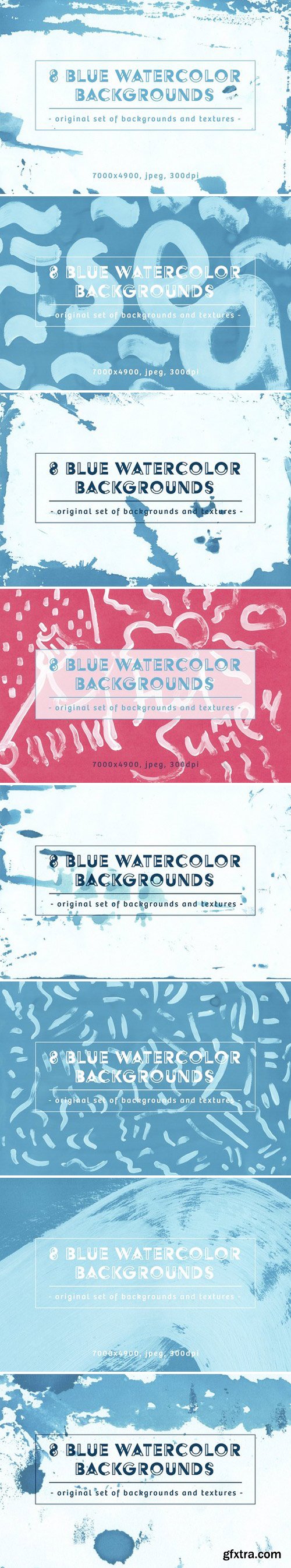 CM - Set of 8 Blue watercolor Backgrounds 2043021