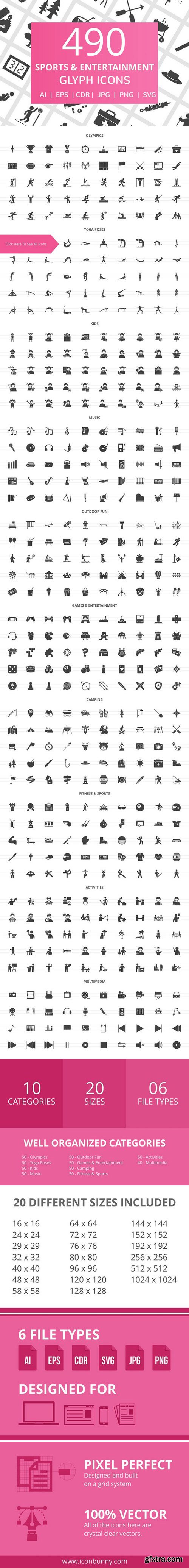 CM - 490 Sports Glyph Icons 2041717