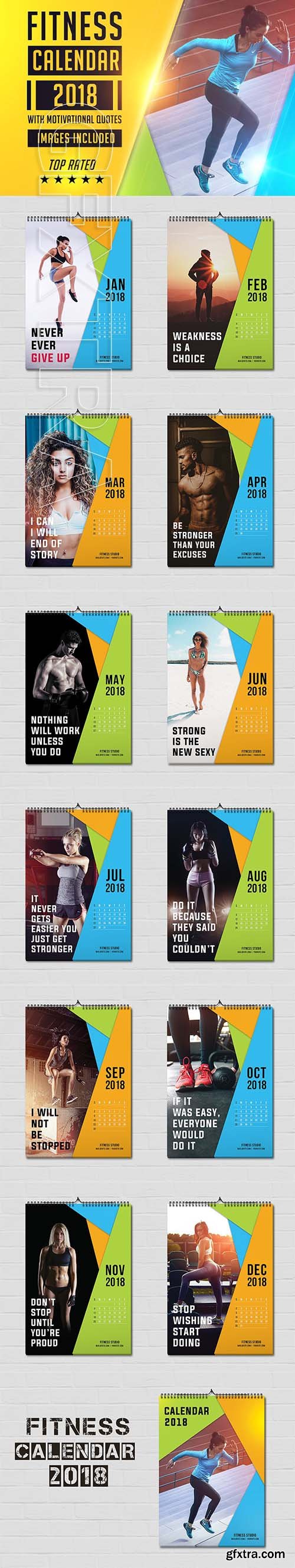 CreativeMarket - Fitness Calendar 2018 2104371