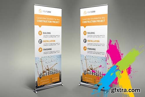 CreativeMarket - Construction Roll Up Banner 2110557