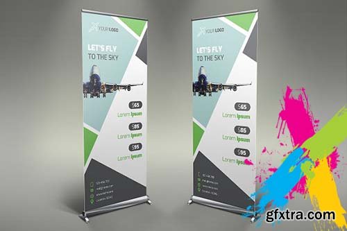 CreativeMarket - Airline Roll Up Banner 2110527