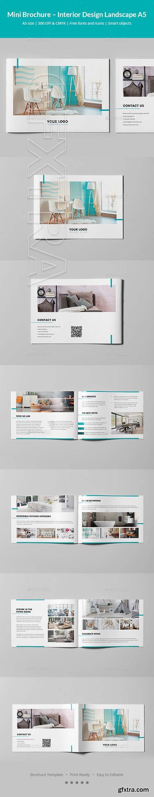 GraphicRiver - Mini Brochure – Interior Design Landscape A5 21006826