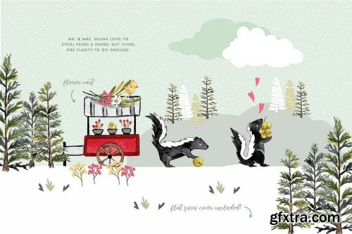 CreativeMarket Pearl's Snowy Pearadise Holiday Kit 1945938