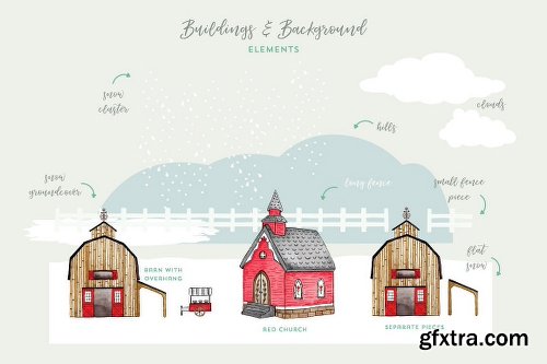 CreativeMarket Pearl's Snowy Pearadise Holiday Kit 1945938