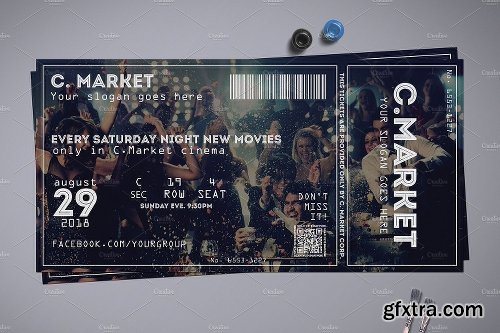 CreativeMarket Elegant Creative Event Ticket 2016073